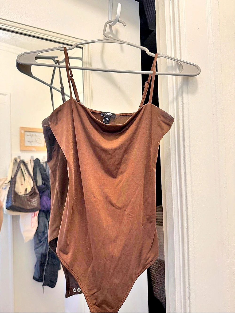 Express Spaghetti Strap Bodysuit Brown